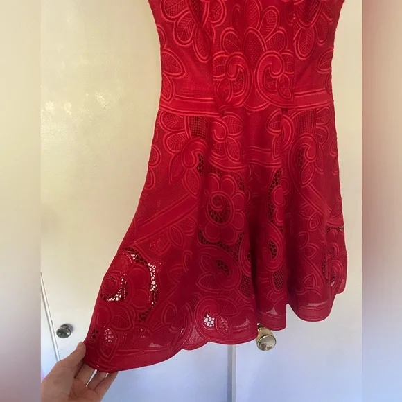 Stunning Blumarine Red Lace Dress size 40 - Picture 3 of 7